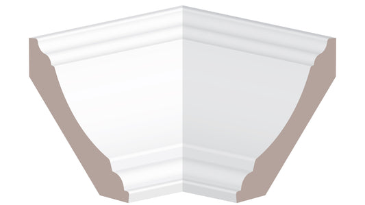 07239, Primed Finger Joint Pine, Crown - Corner - Alexandria Moulding